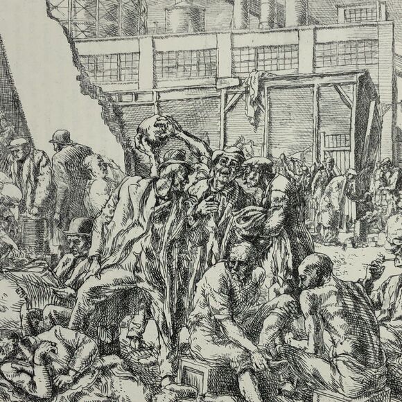 Reginald Marsh "The Jungle" 1930s Art Print Great Depression New York Sketch Vtg - Picture 3 of 11